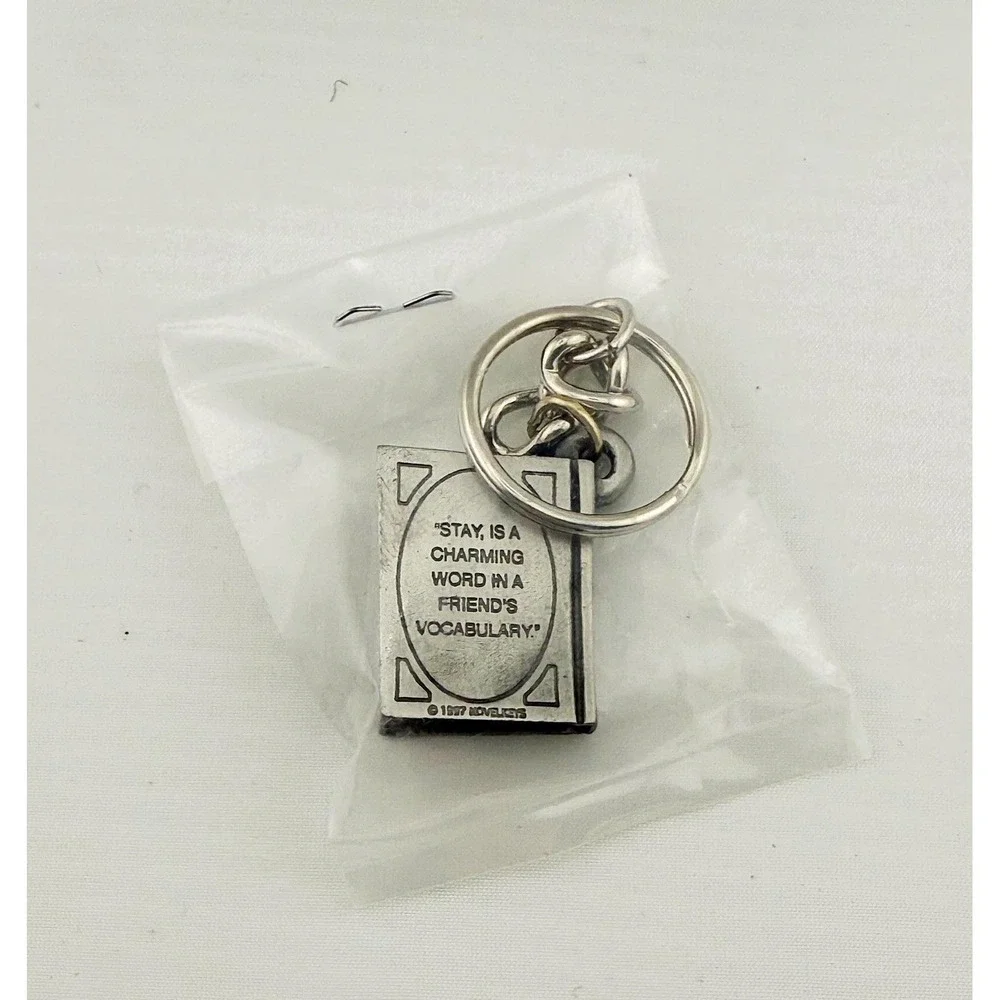 Louisa May Alcott Vintage 1990's Pewter Key Ring 1